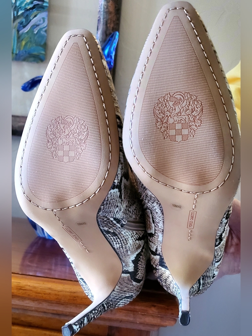Vince Camuto Fendels Snakeskin Leather Over The Knee 4.25" High Heel Boots Sz 10 - Picture 4 of 14